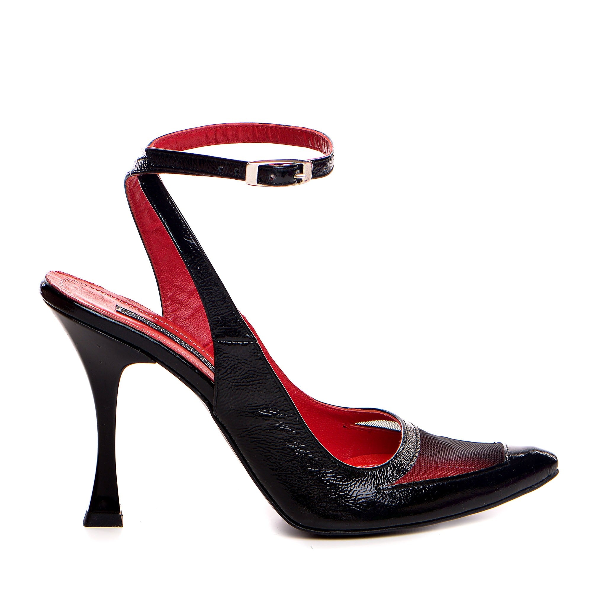 Carlita Mesh Slingback Black Pumps 100