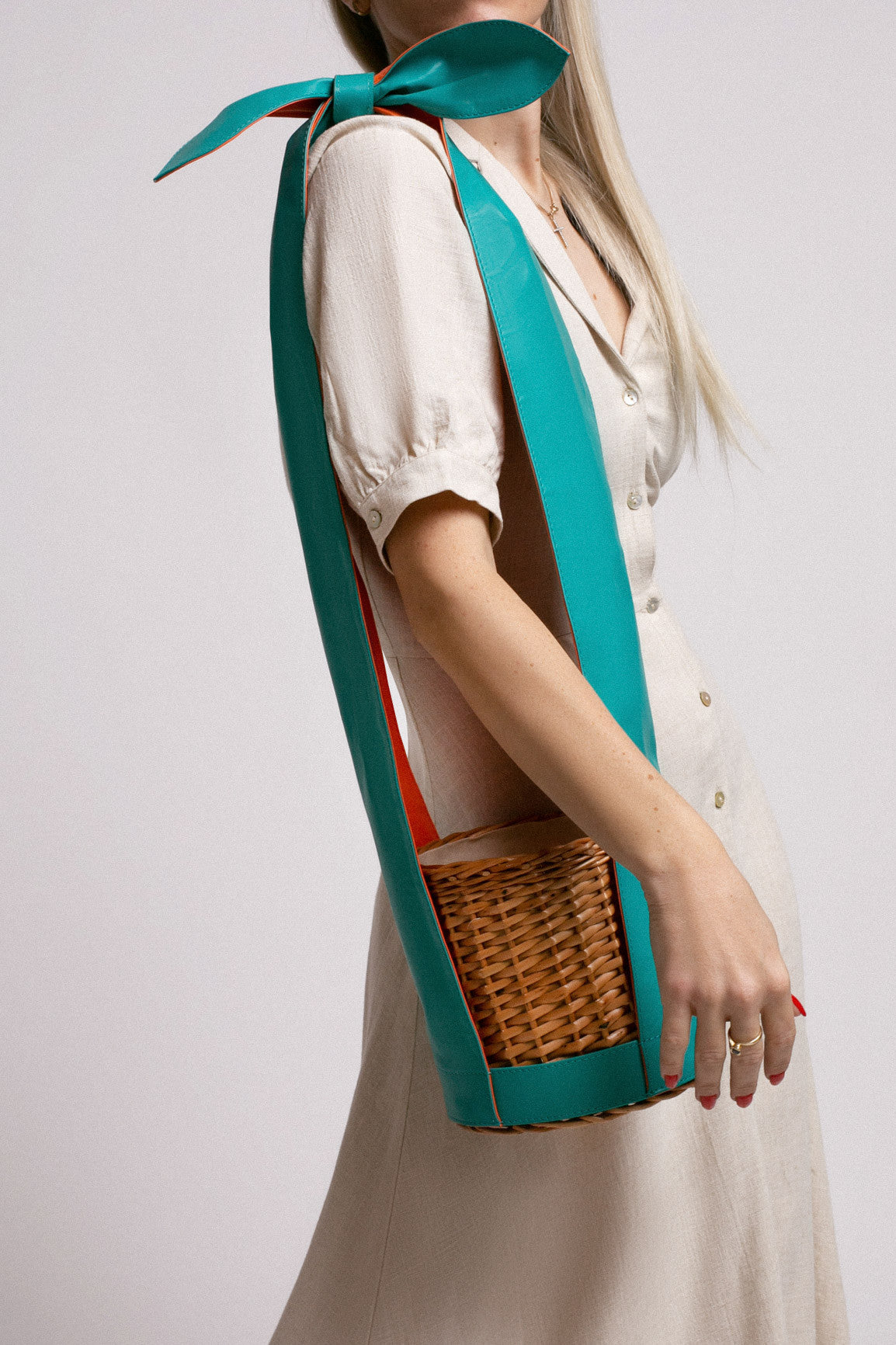 Le Panier Tre * Wicker Scuba Blue Tangerine Tango