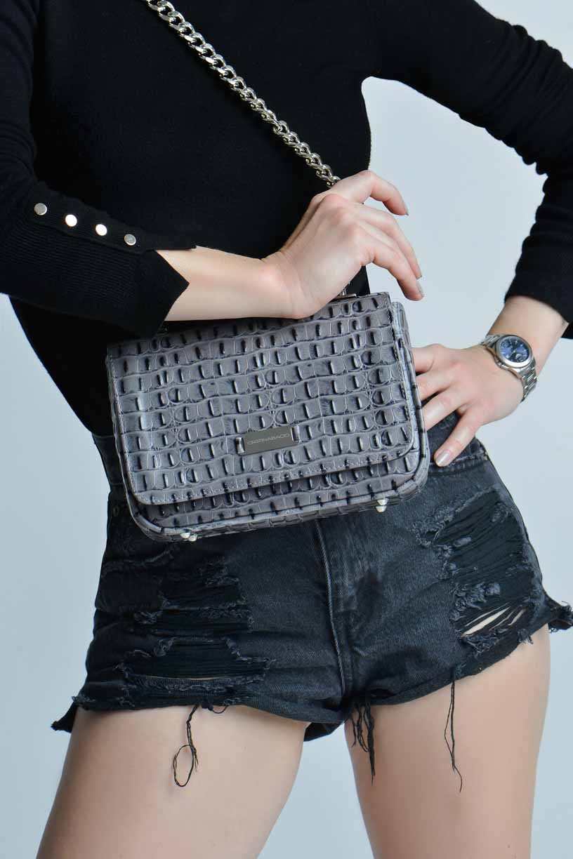Kasia Mini * Croco Ultimate Grey