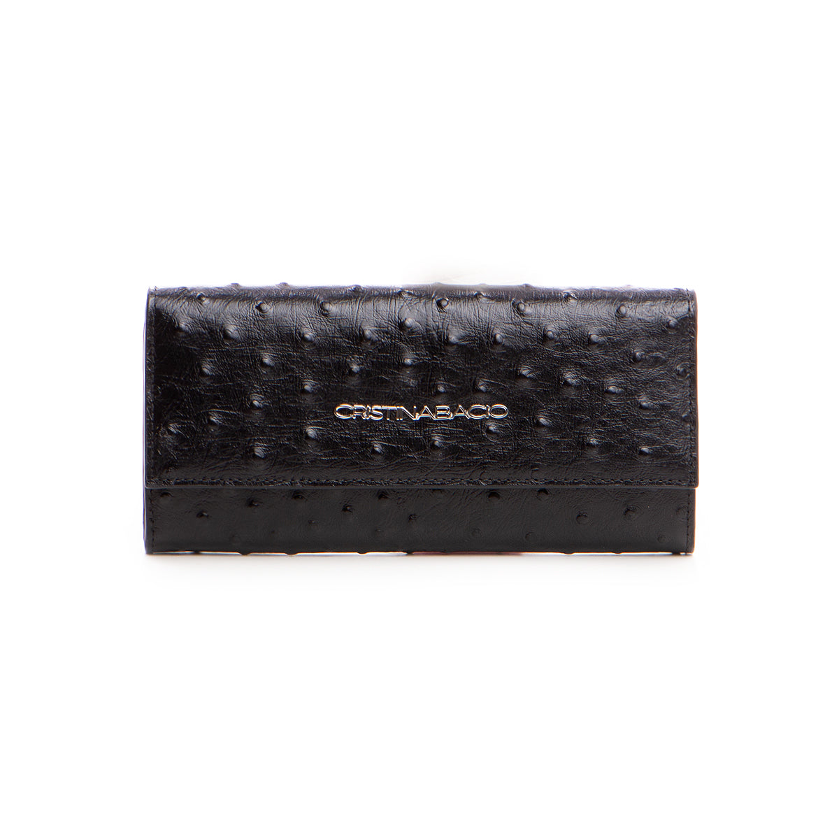 NORIA CONTINENTAL WALLET * BLACK OSTRICH