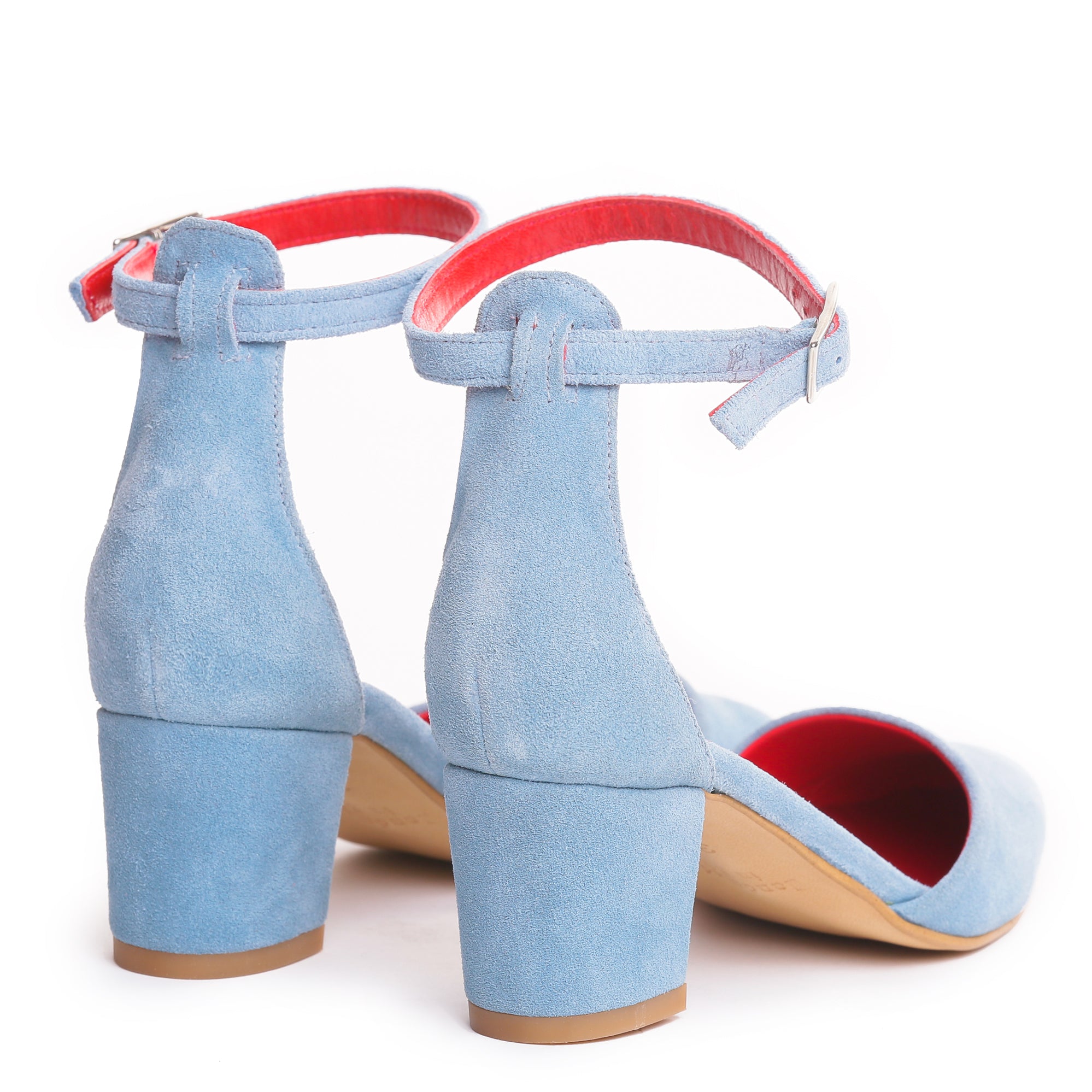 Pantofi cu toc Kasia * Suede Albastru-bebe 65