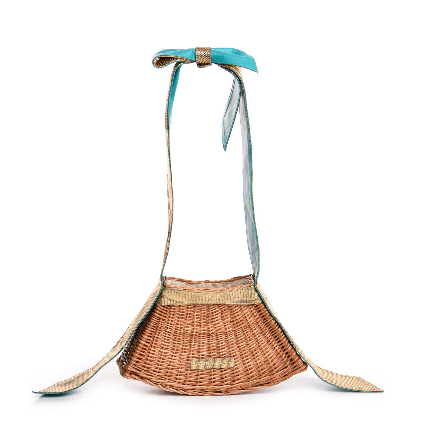 Le Panier Quattro * Wicker Metalstar Gold Scuba Blue
