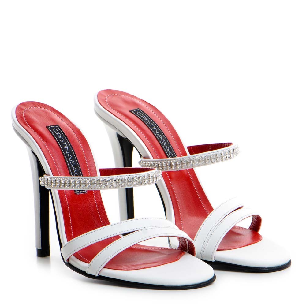 Valentina Mules White Crystal 100