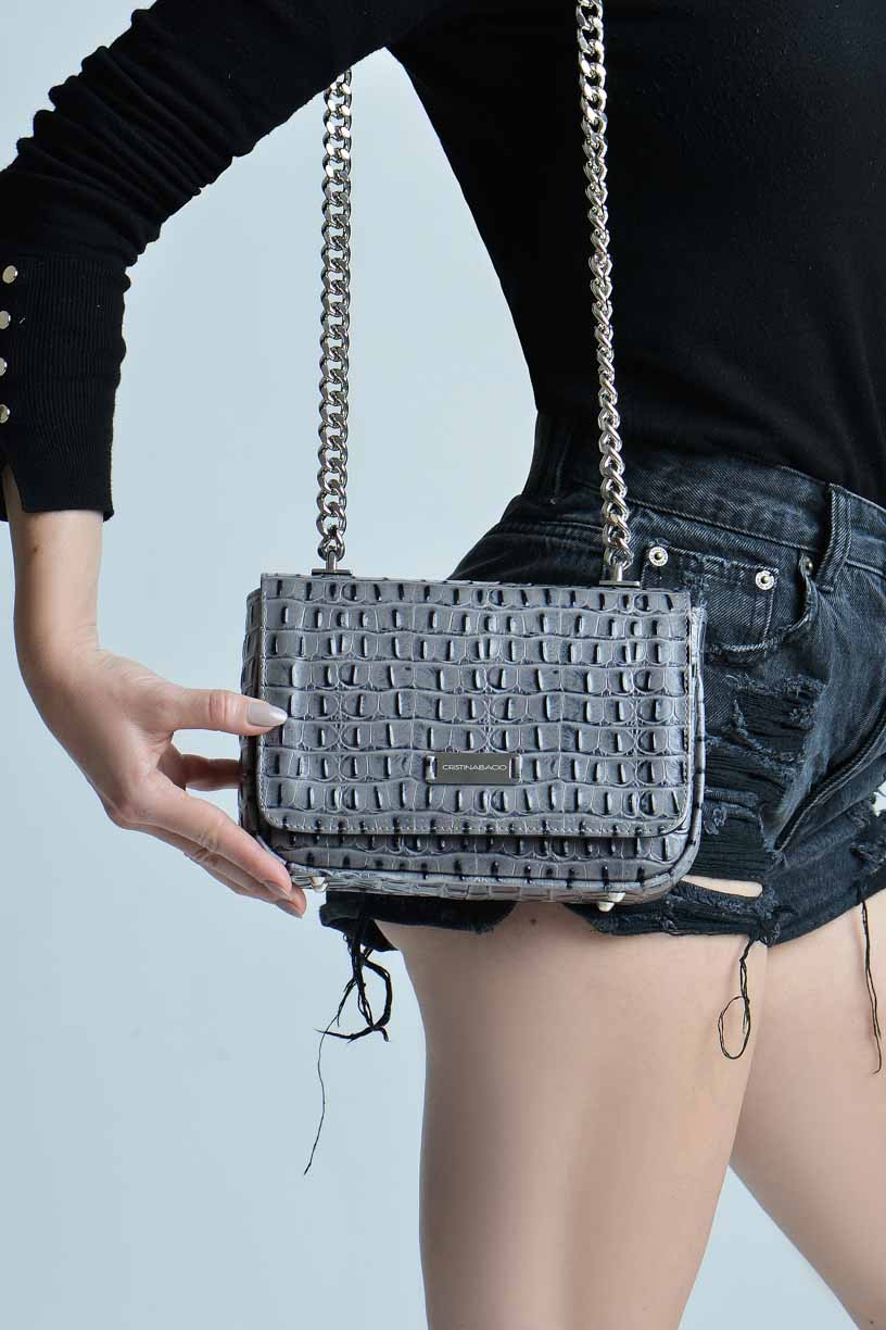 Kasia Mini * Croco Ultimate Grey