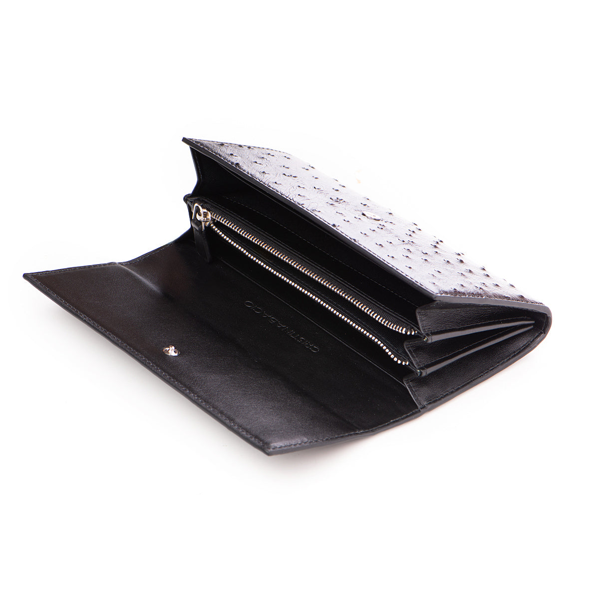 NORIA CONTINENTAL WALLET * BLACK OSTRICH